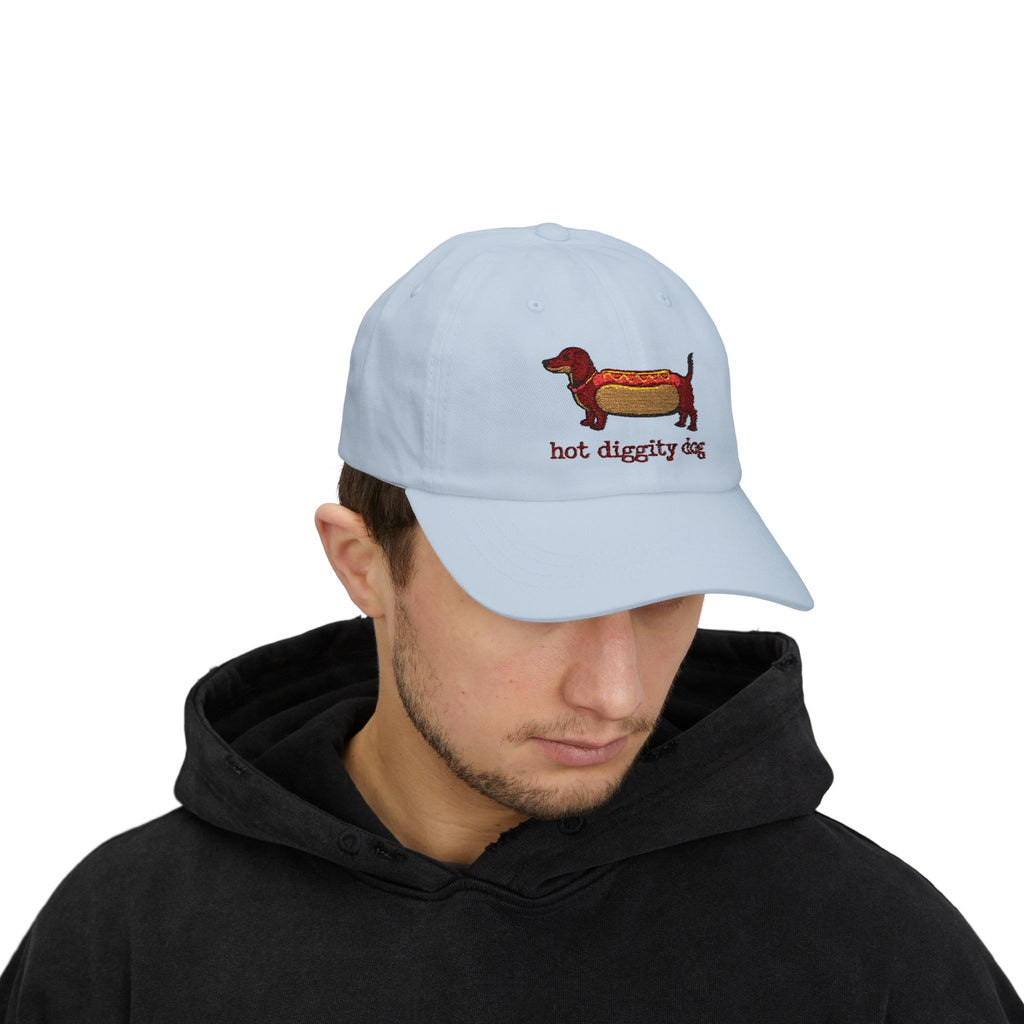 Hot Diggity Dog Dad Cap — Embroidered Dachshund Hot Dog Hat