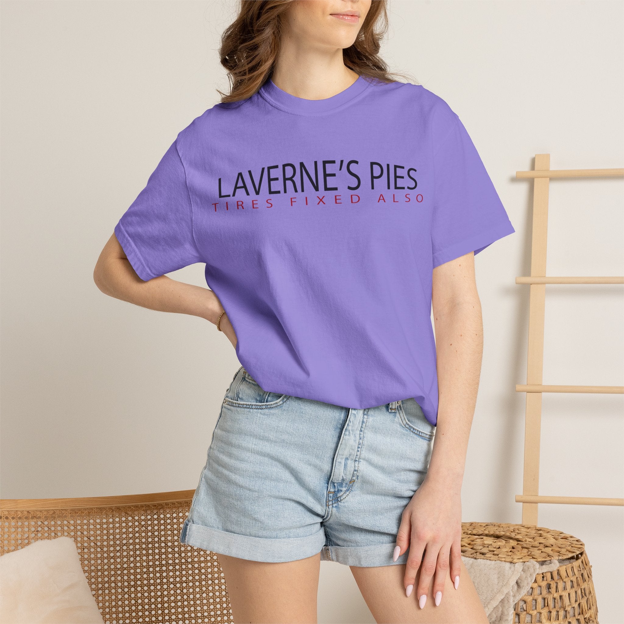 Laverne's Pies "Tires Fixed Also" - Vintage Logo Tee