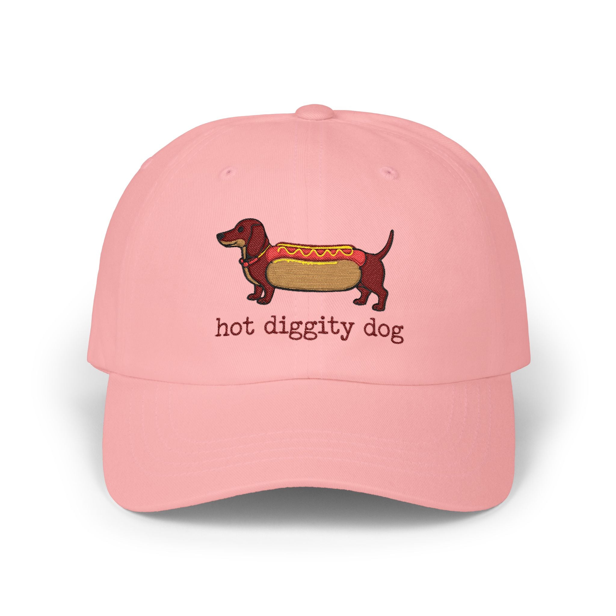 Hot Diggity Dog Dad Cap — Embroidered Dachshund Hot Dog Hat