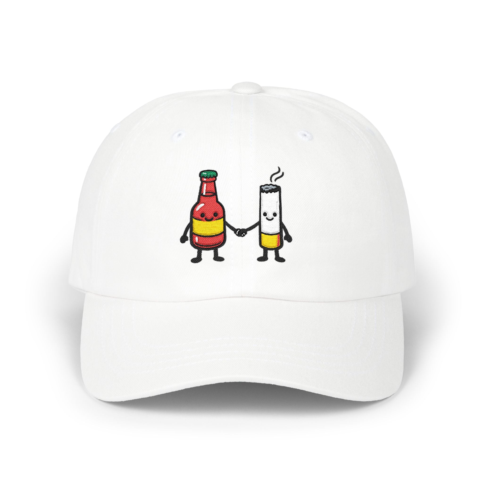 Beer and Cigarette Holding Hands - Dad Hat
