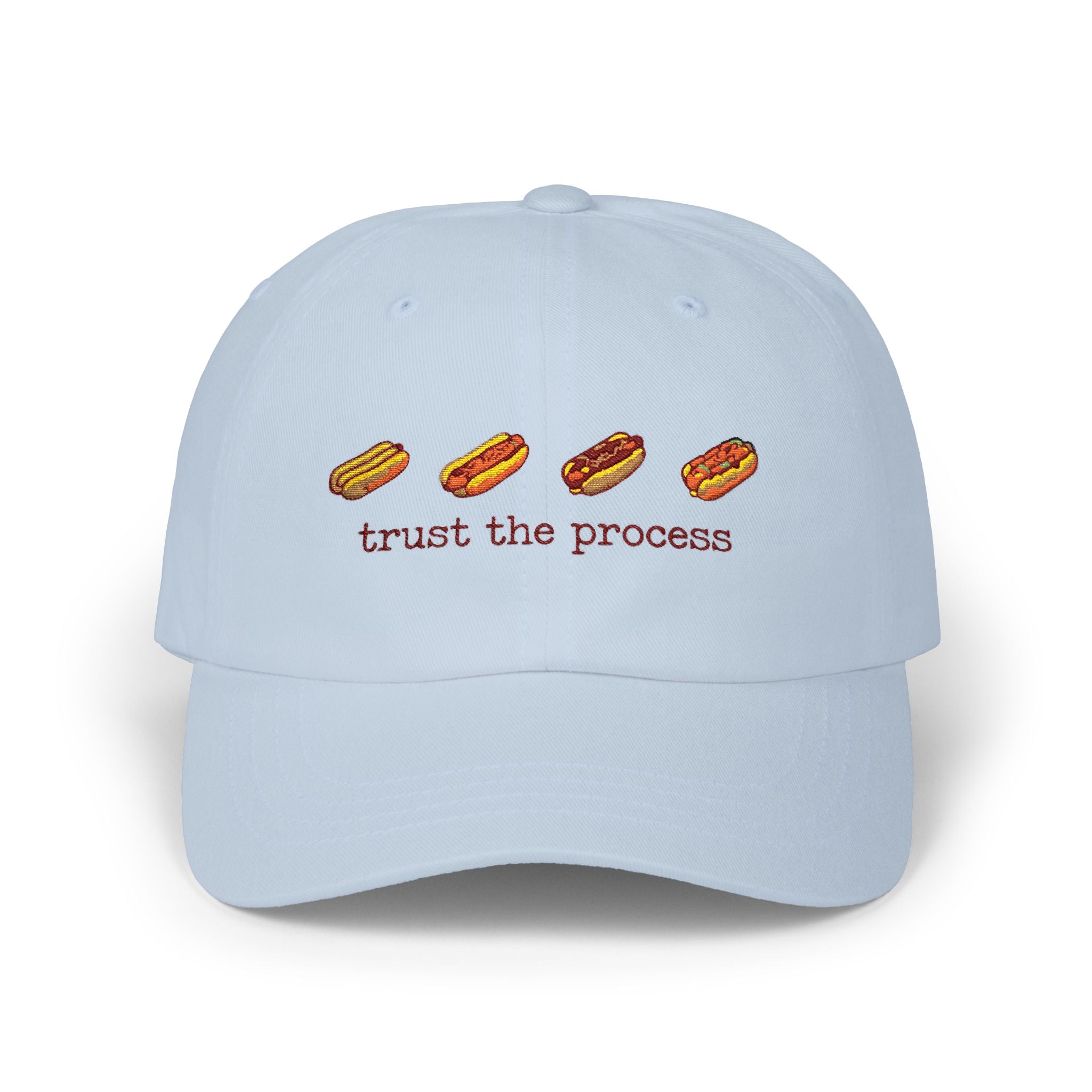 Dad Cap — 'Trust the Process' Hot Dog Embroidered Hat