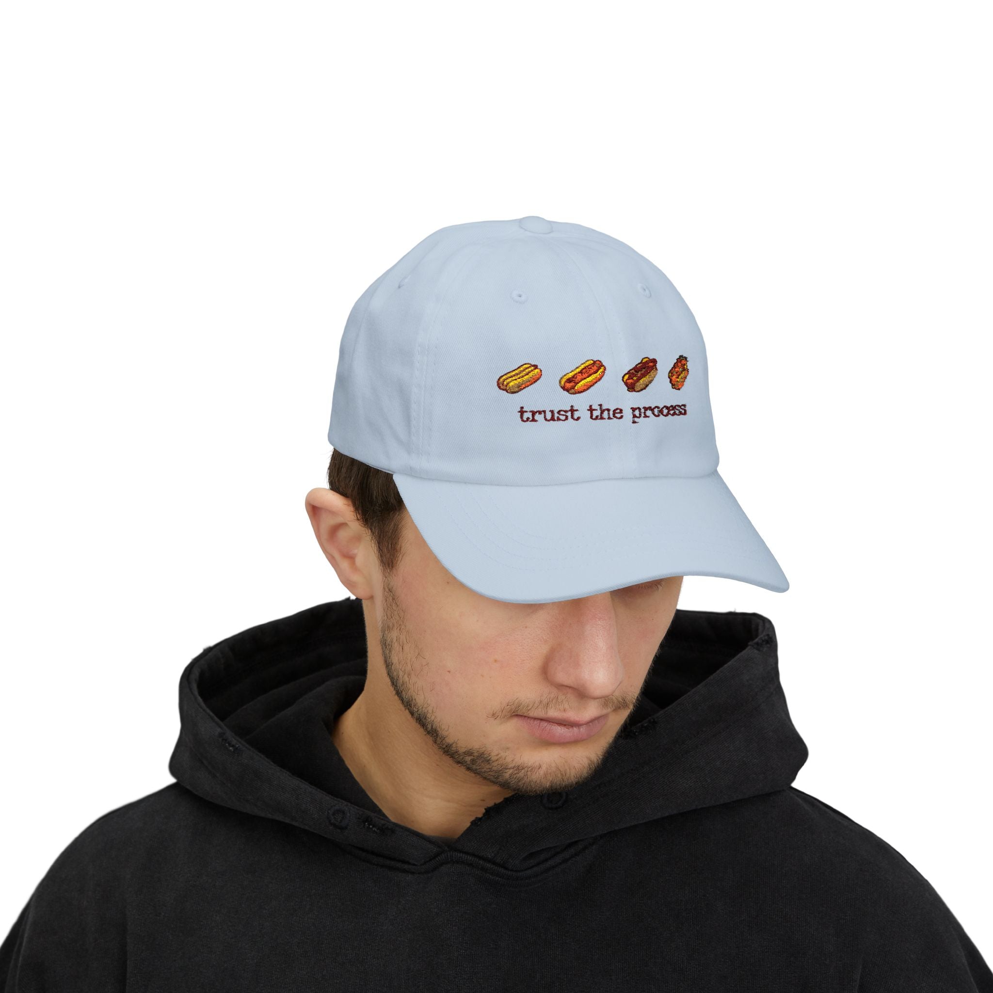 Dad Cap — 'Trust the Process' Hot Dog Embroidered Hat