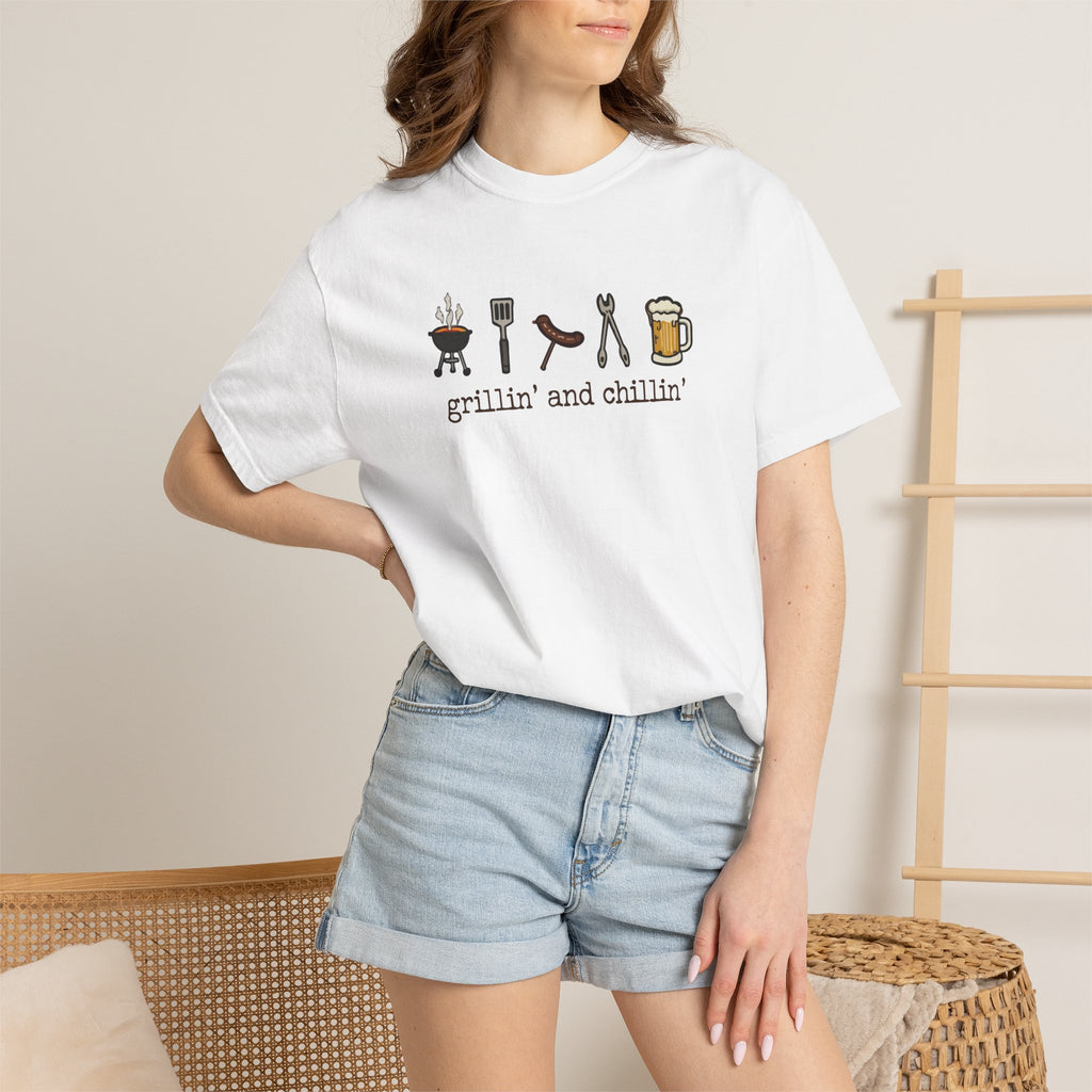 Grillin' and Chillin' T-Shirt - BBQ Graphic Tee