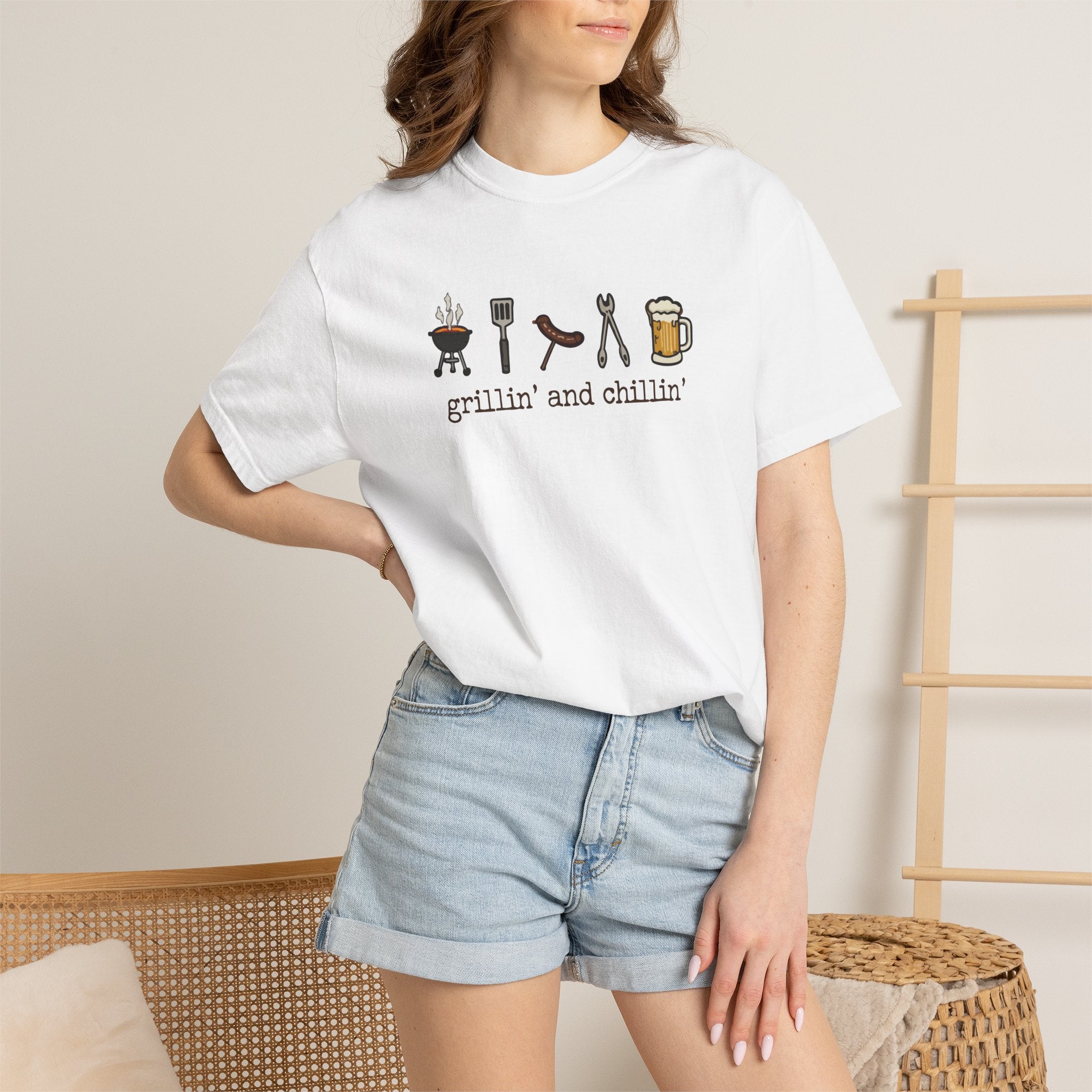 Grillin' and Chillin' T-Shirt - BBQ Graphic Tee