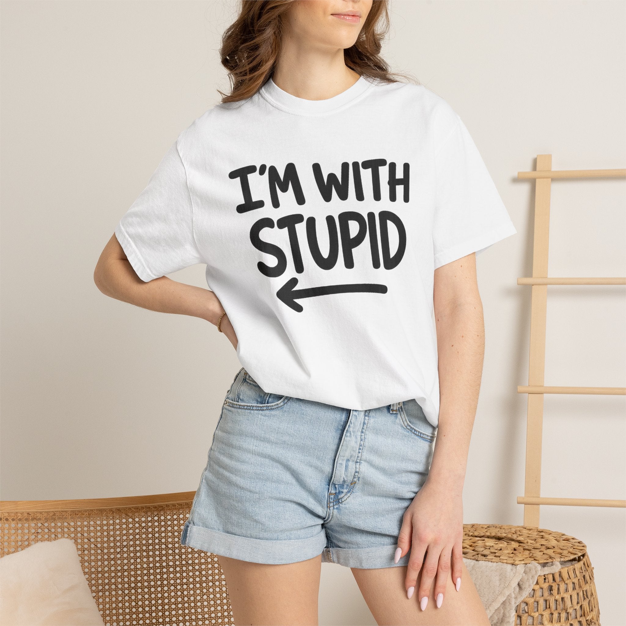 I'm With Stupid T-Shirt Side Arrow — Graphic Tee