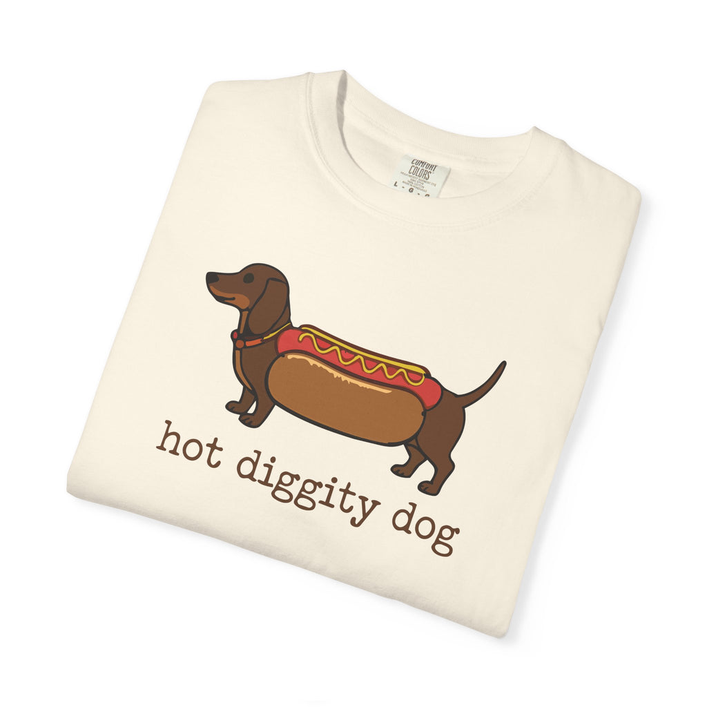 Hot Dog - Hot Diggity Dog Dachshund T-Shirt — Hot Dog Wiener Dog Graphic Tee