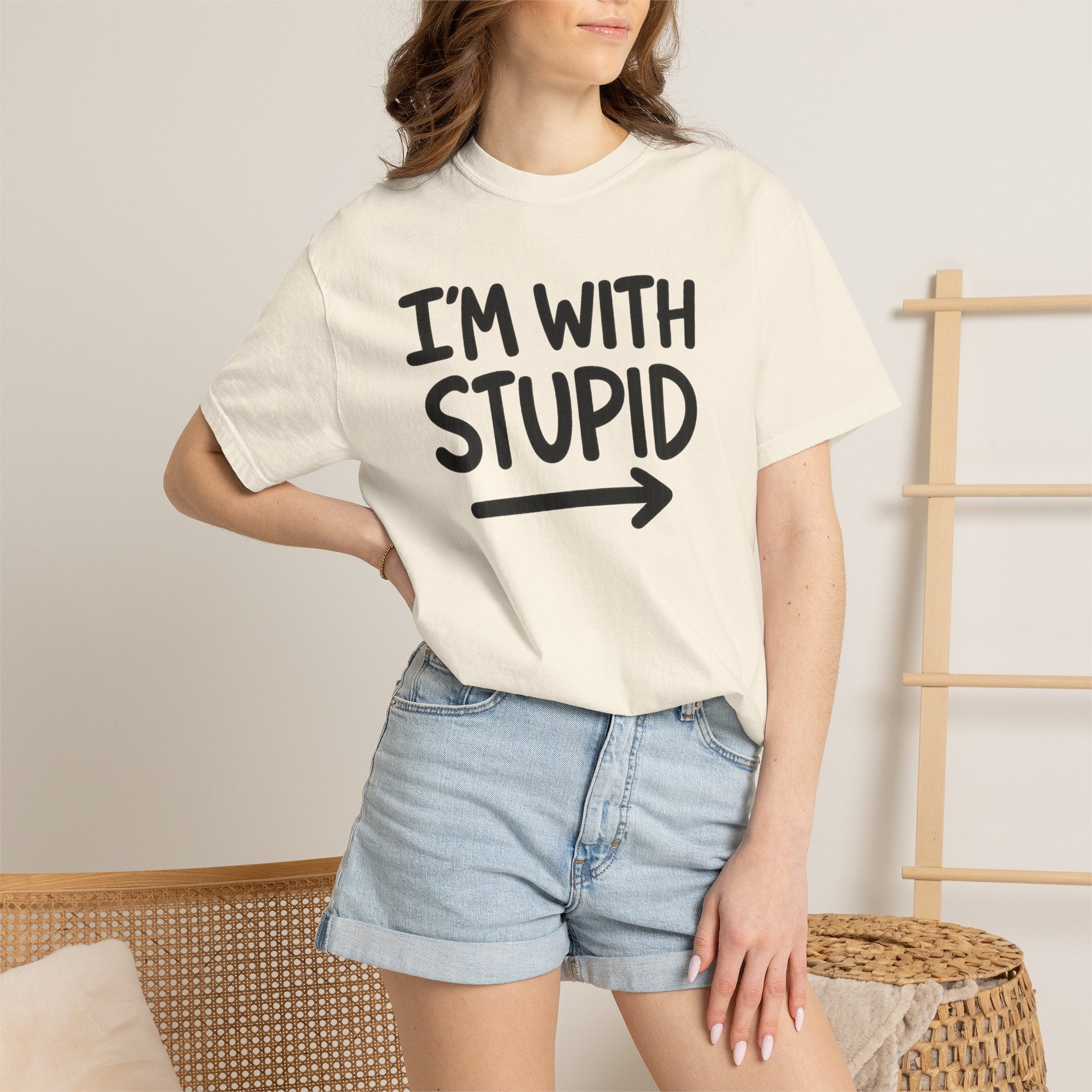 I'm With Stupid T-Shirt Side Arrow — Graphic Tee