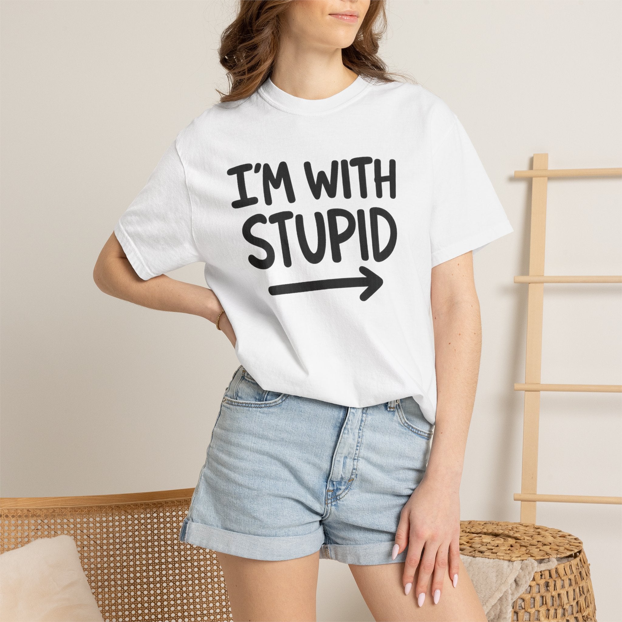 I'm With Stupid T-Shirt Side Arrow — Graphic Tee