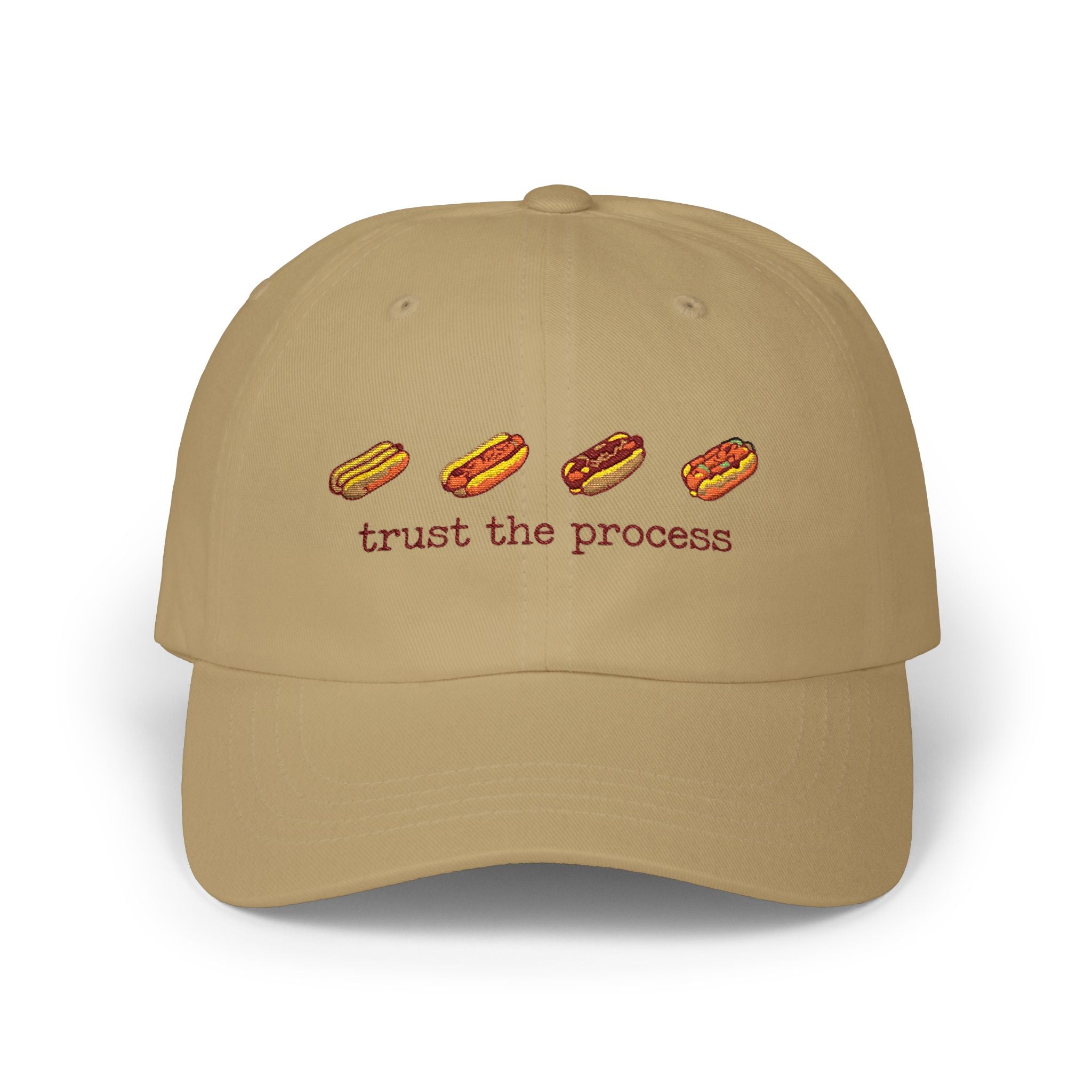 Dad Cap — 'Trust the Process' Hot Dog Embroidered Hat