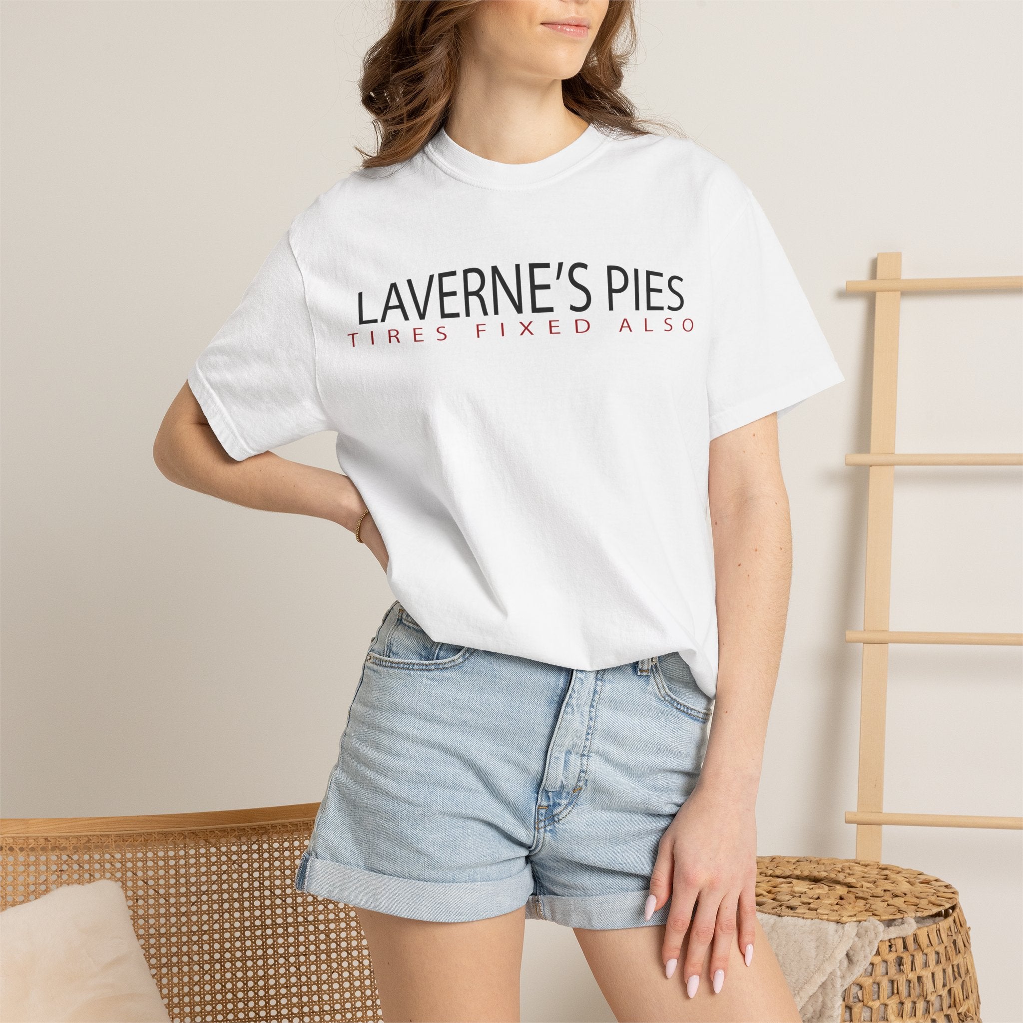 Laverne's Pies "Tires Fixed Also" - Vintage Logo Tee