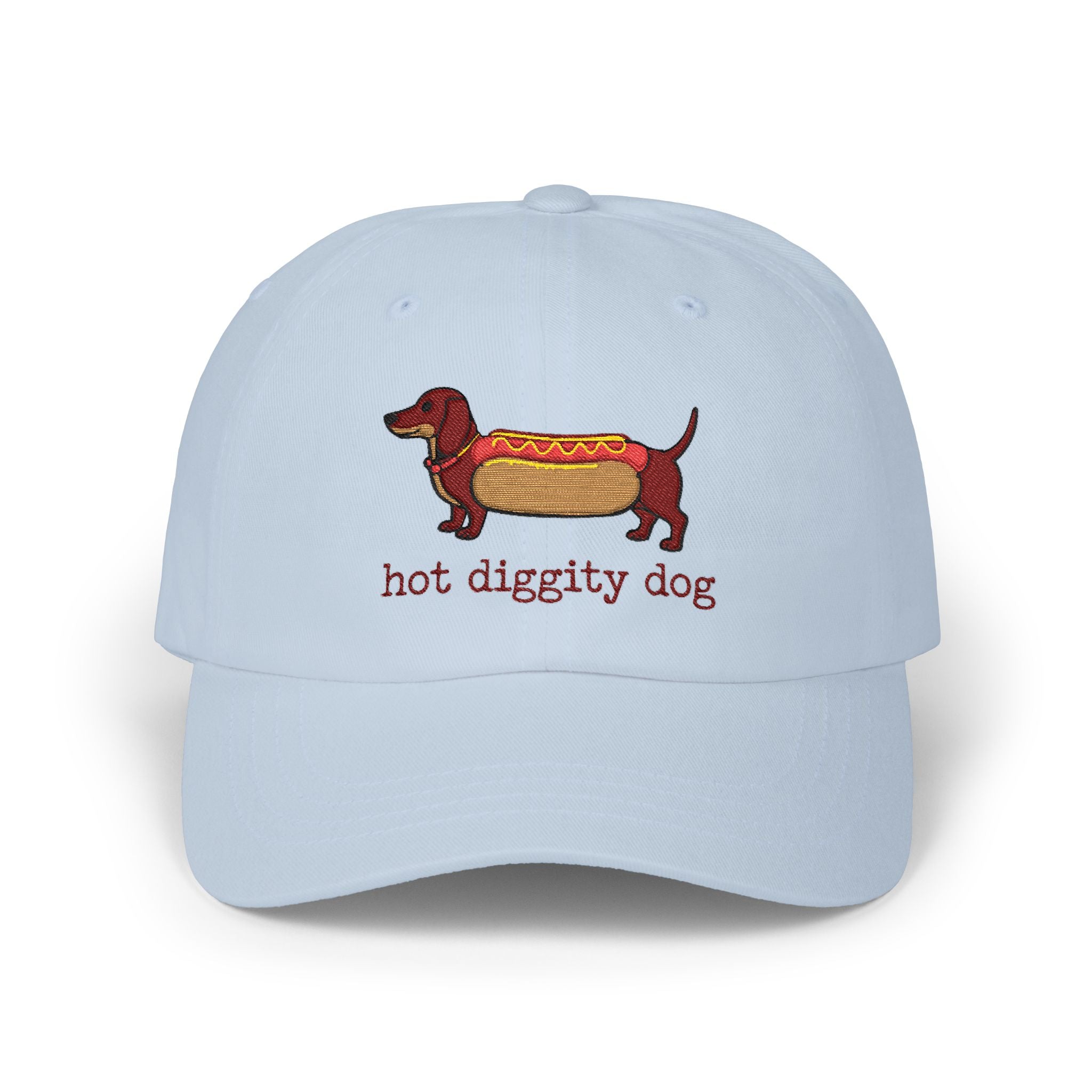 Hot Diggity Dog Dad Cap — Embroidered Dachshund Hot Dog Hat