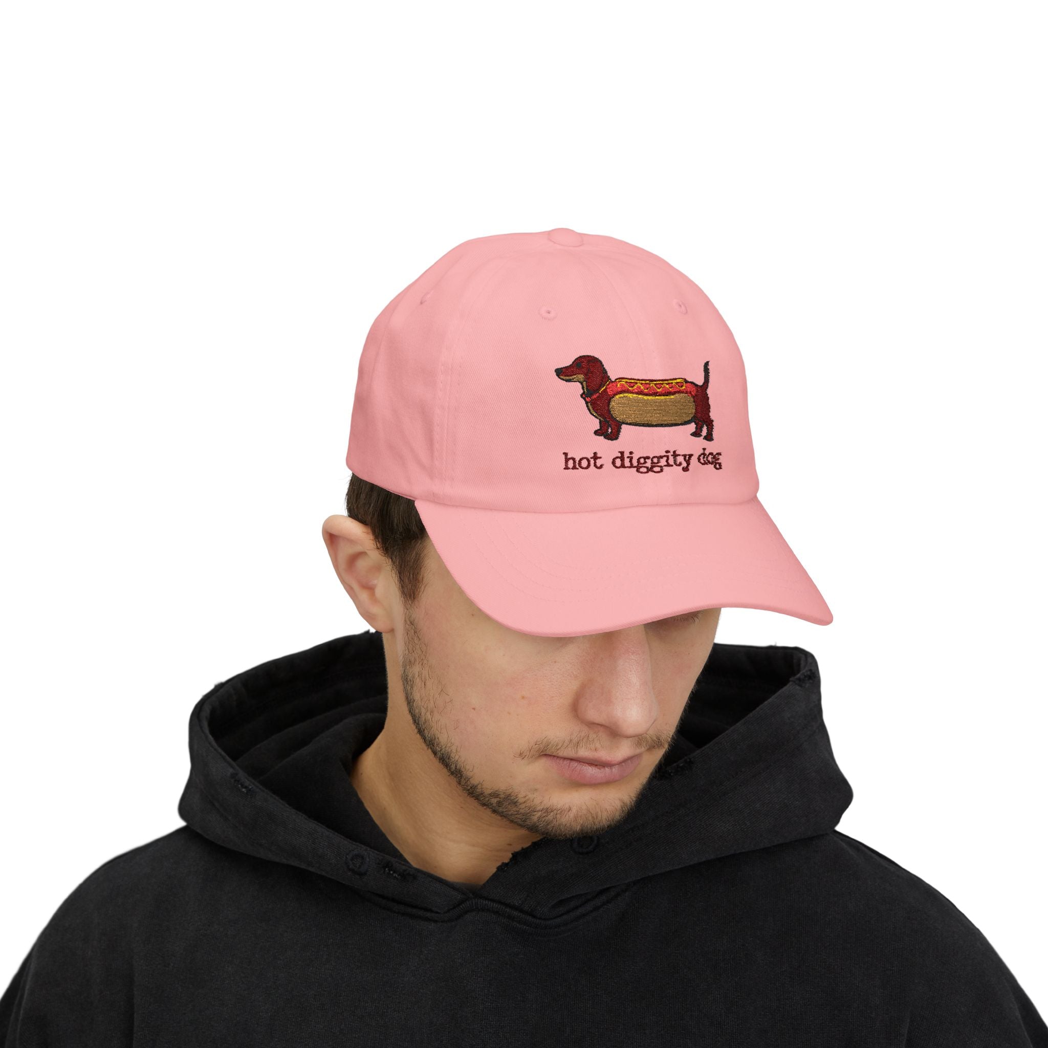 Hot Diggity Dog Dad Cap — Embroidered Dachshund Hot Dog Hat