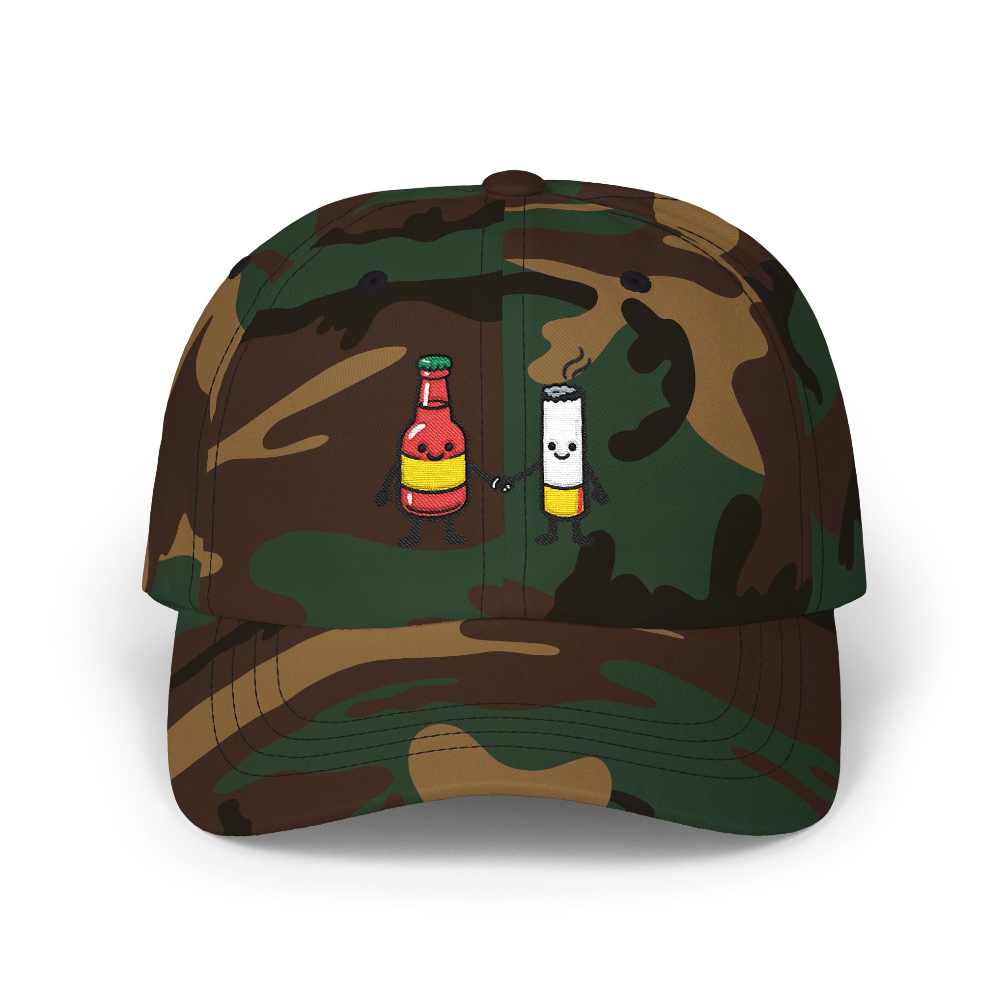 Beer and Cigarette Holding Hands - Dad Hat