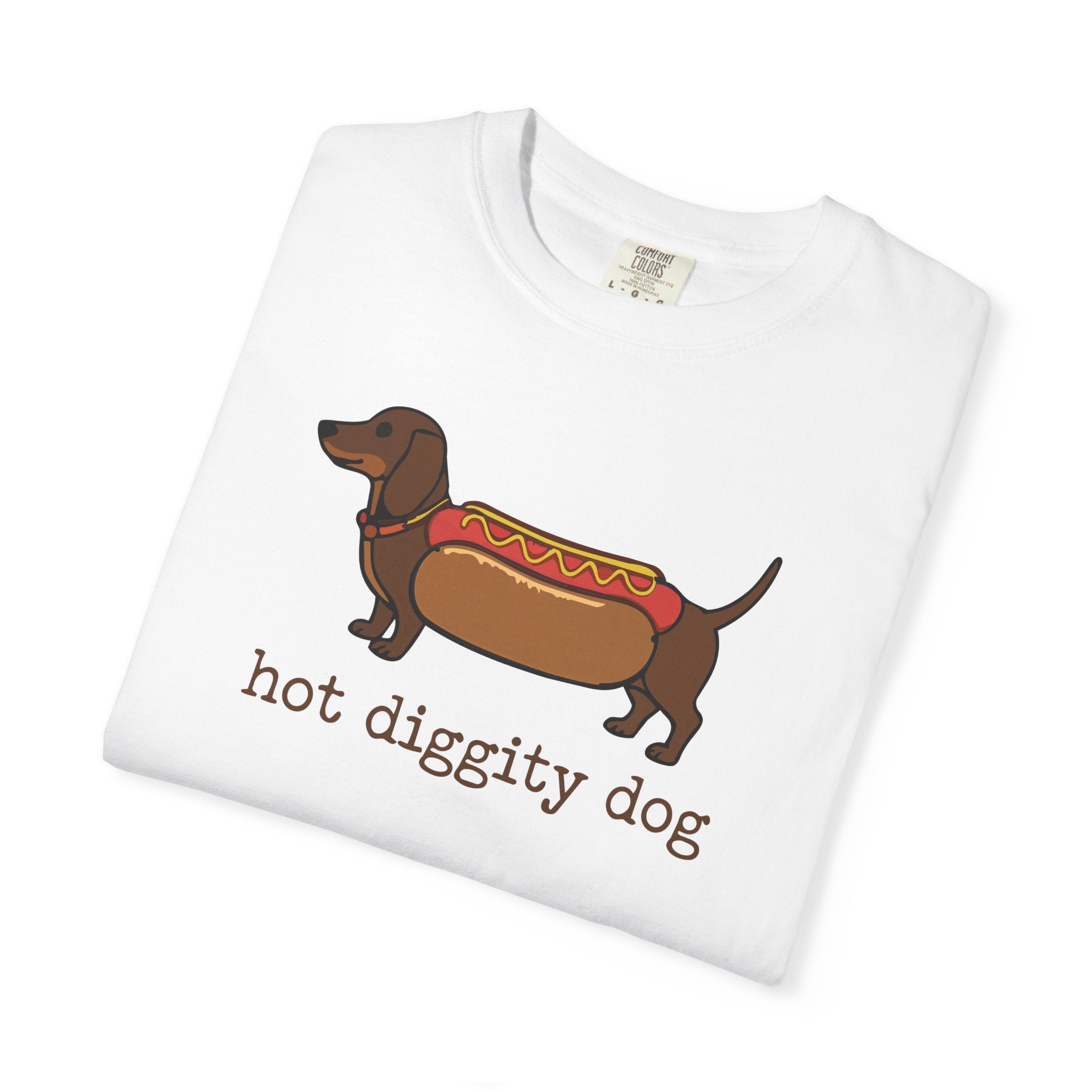Hot Dog - Hot Diggity Dog Dachshund T-Shirt — Hot Dog Wiener Dog Graphic Tee