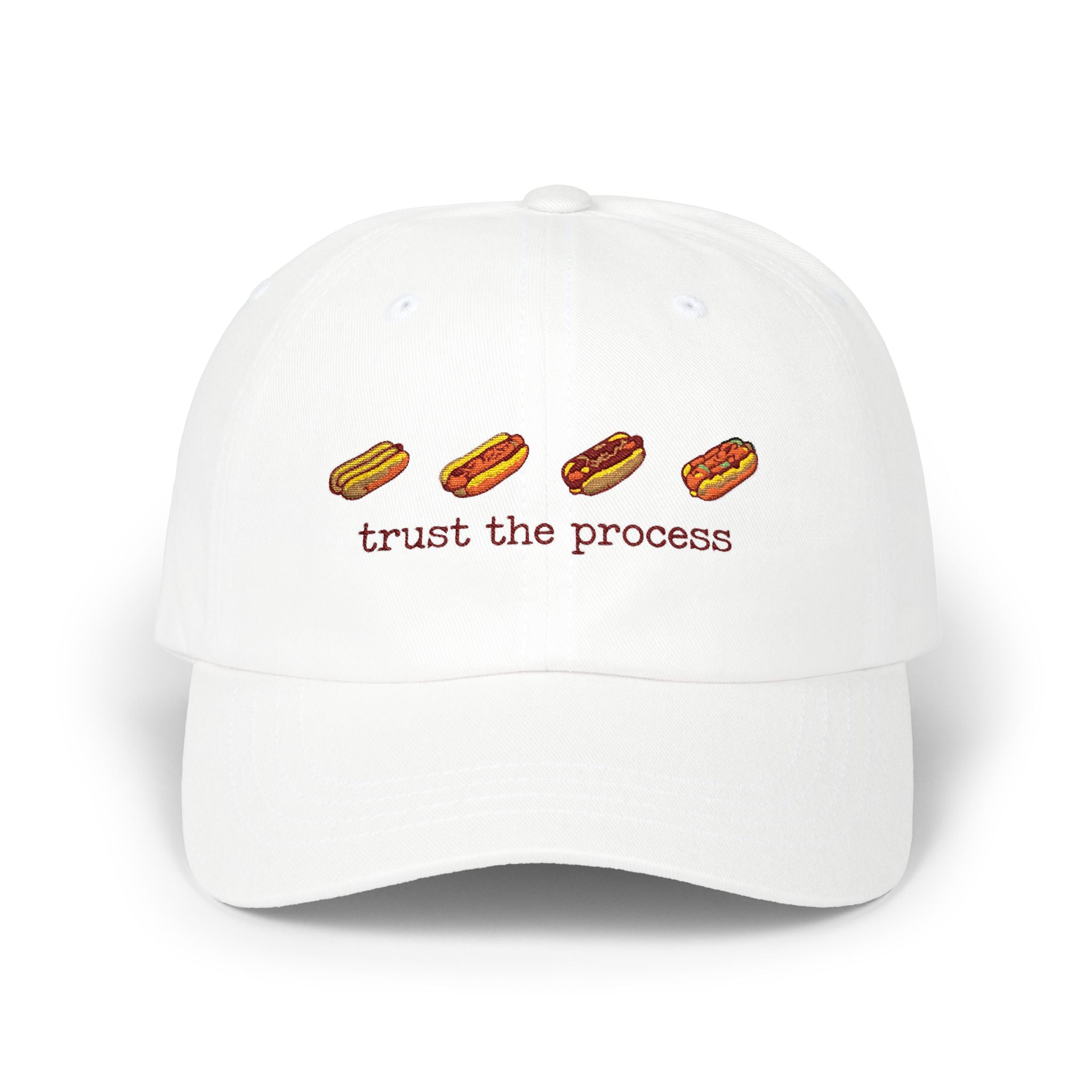 Dad Cap — 'Trust the Process' Hot Dog Embroidered Hat