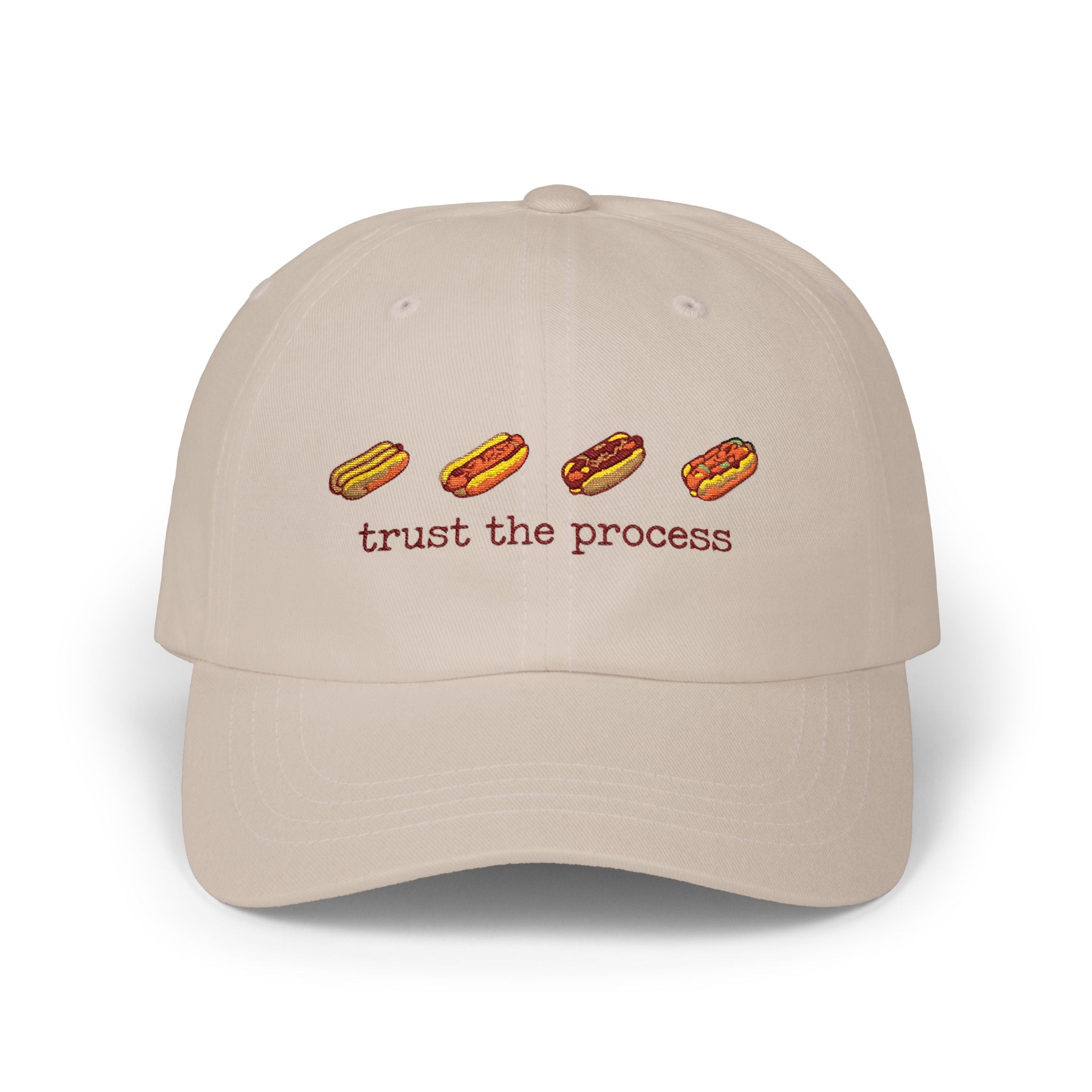 Dad Cap — 'Trust the Process' Hot Dog Embroidered Hat