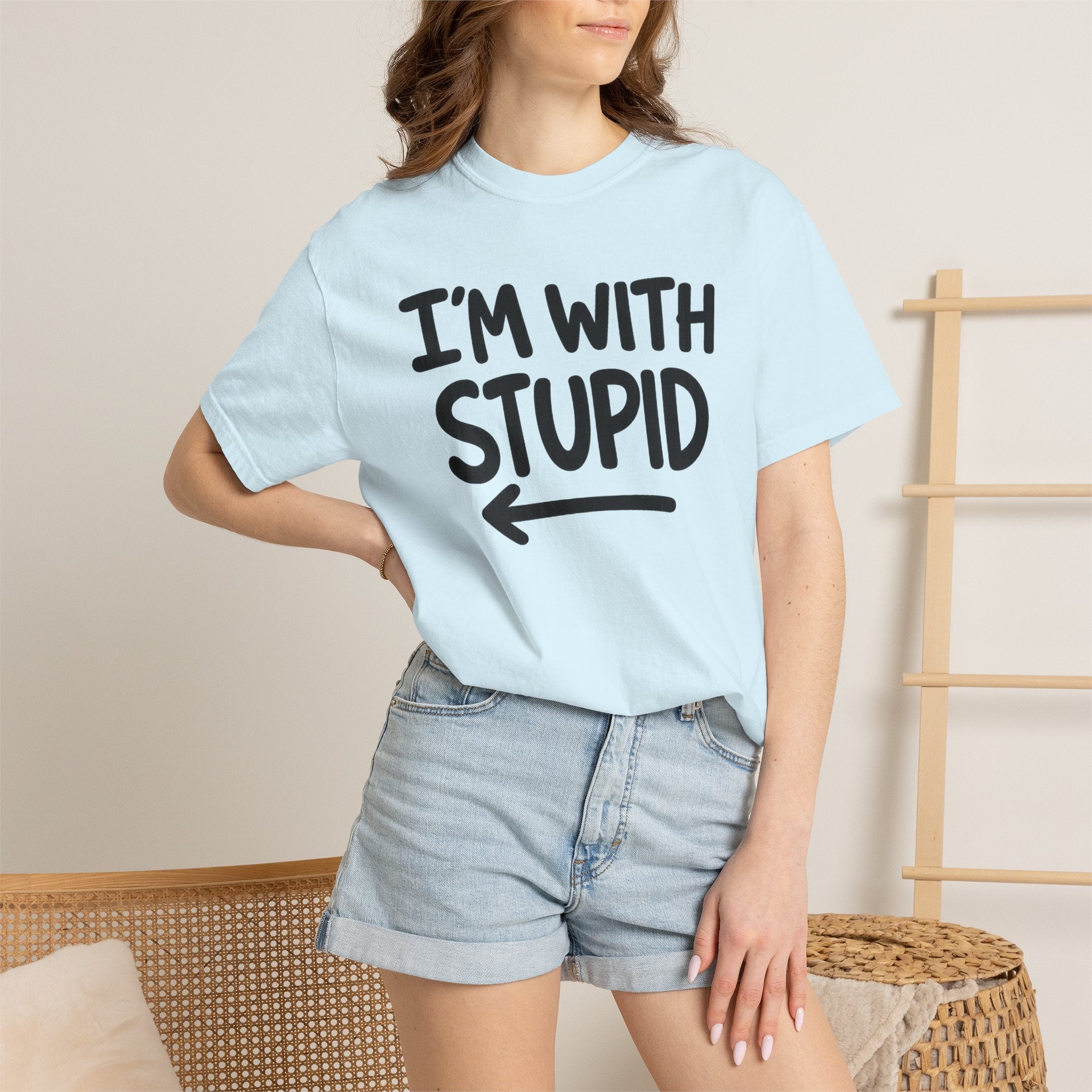 I'm With Stupid T-Shirt Side Arrow — Graphic Tee
