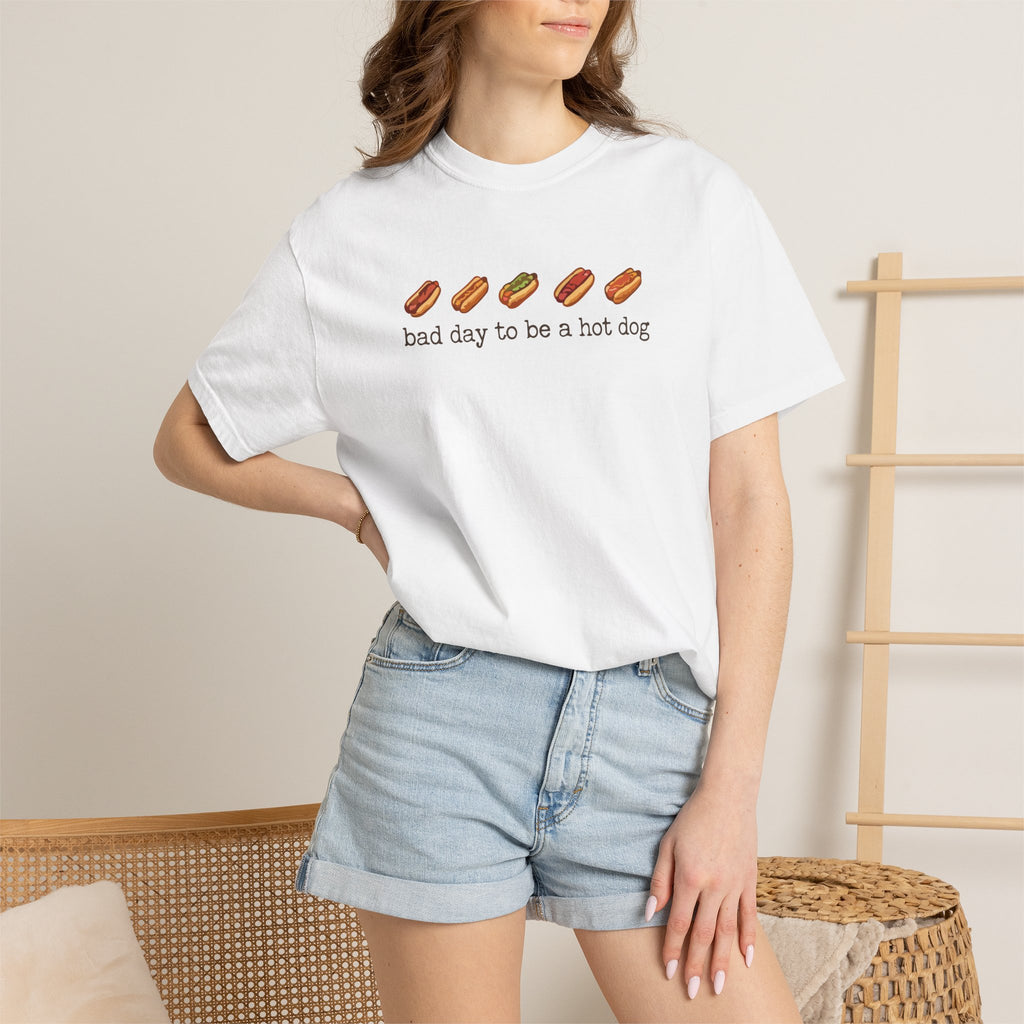 Hot Dog - Bad Day To Be A Hot Dog Print Graphic Tee