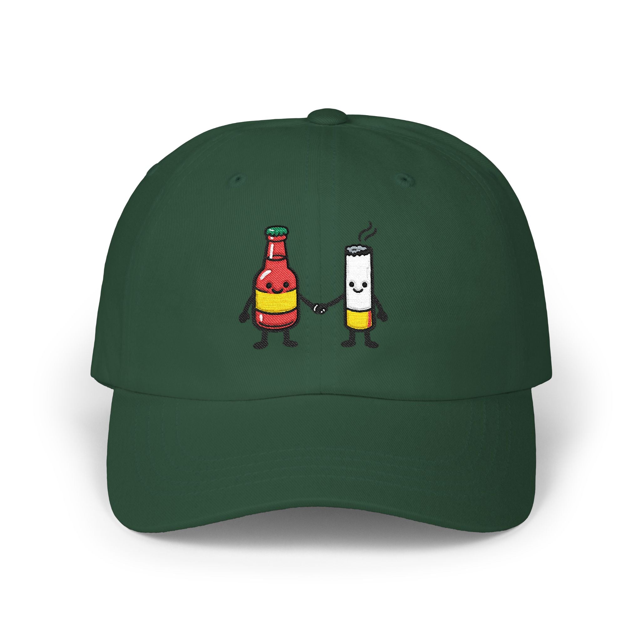 Beer and Cigarette Holding Hands - Dad Hat