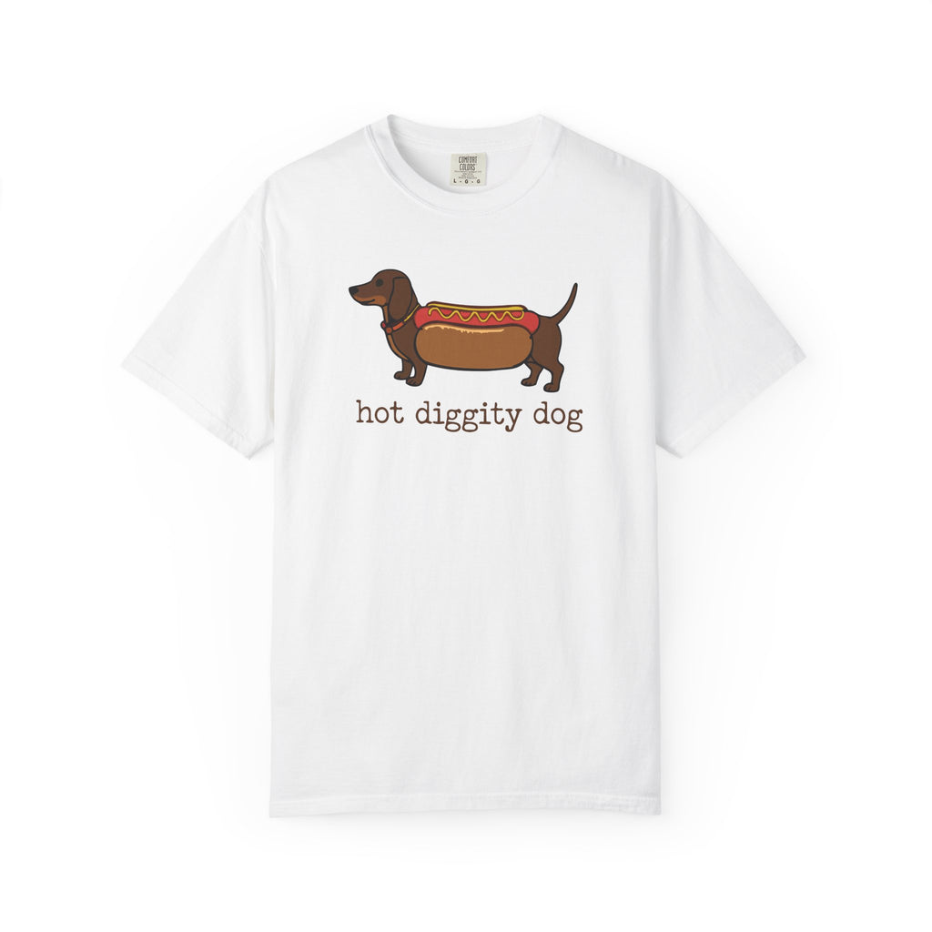 Hot Dog - Hot Diggity Dog Dachshund T-Shirt — Hot Dog Wiener Dog Graphic Tee